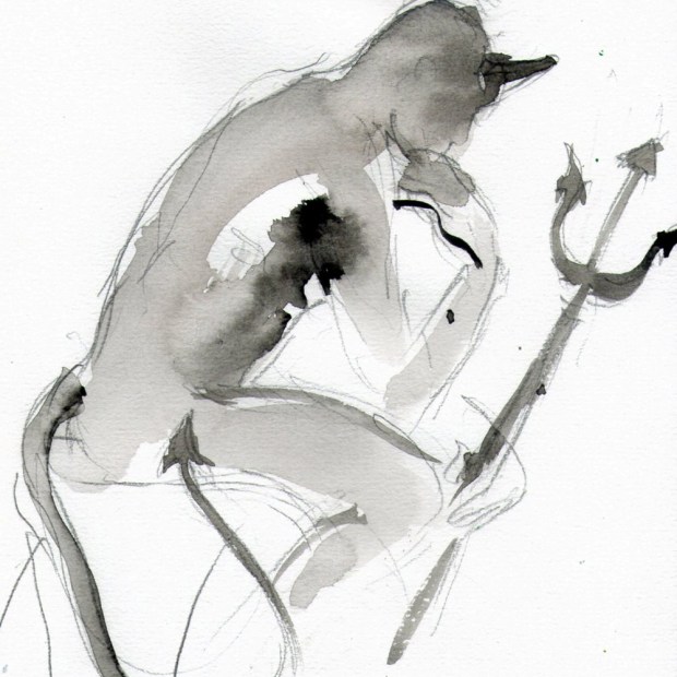 Ilustração de Ricardo Bezerra para "A Bíblia segundo Beliel", de Flávio Aguiar